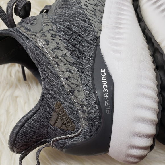 Adidas Alphabounce Reflective HPC AMS Sneakers Shoes Grey White Gym Active - Picture 8 of 13